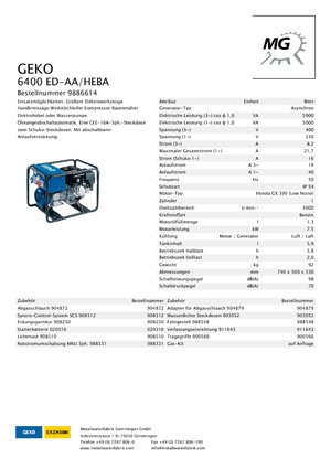 Grupos electrógenos, gasolina Geko ® 6400 ED-AA/HEBA