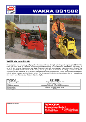 Cortadoras de suelo WAKRA BS 15 B 2-35