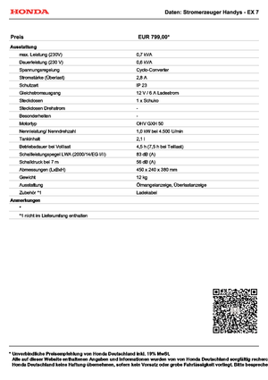 Grupos electrógenos, gasolina Honda Handy EX 7