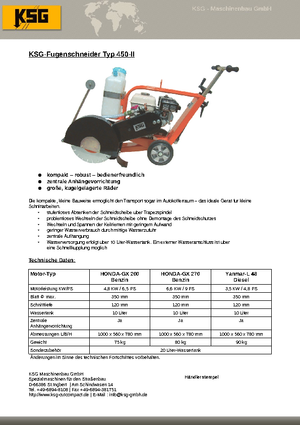 Cortadoras de suelo KSG-Maschinenbau KSG 450