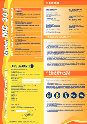 Cortadoras de suelo Cuts Diamant MC 301 HB