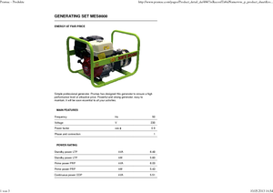 Grupos electrógenos, gasolina PRAMAC Lifter MES 8000