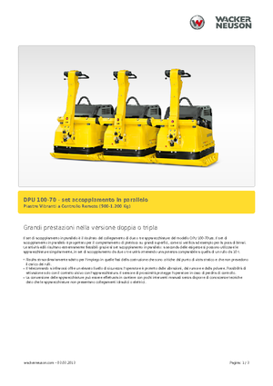 Planchas vibratorias de una dirección Wacker Neuson Koppelsatz für 3 x DPU 100-70