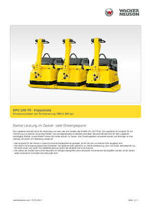 Planchas vibratorias de una dirección Wacker Neuson Koppelsatz für 3 x DPU 100-70