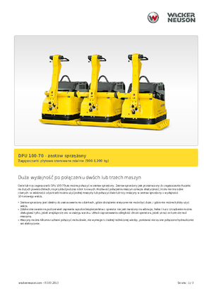 Planchas vibratorias de una dirección Wacker Neuson Koppelsatz für 3 x DPU 100-70
