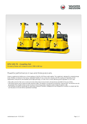 Planchas vibratorias de una dirección Wacker Neuson Koppelsatz für 2 x DPU 100-70