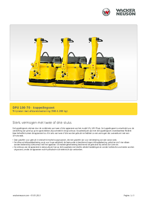 Planchas vibratorias de una dirección Wacker Neuson Koppelsatz für 2 x DPU 100-70