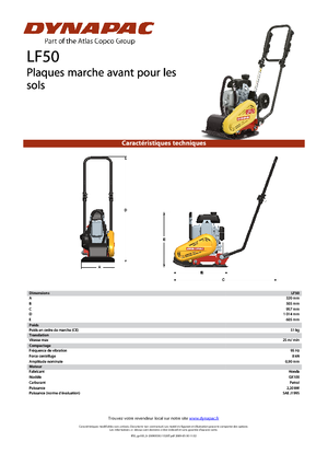 Planchas vibratorias de una dirección Dynapac LF 50 (GX100)