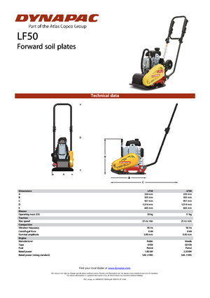 Planchas vibratorias de una dirección Dynapac LF 50 (GX100)