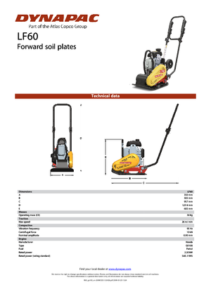 Planchas vibratorias de una dirección Dynapac LF 60