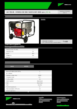 Grupos electrógenos, gasolina INMESOL AH 700-M
