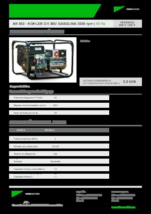 Grupos electrógenos, gasolina INMESOL AK 550-M