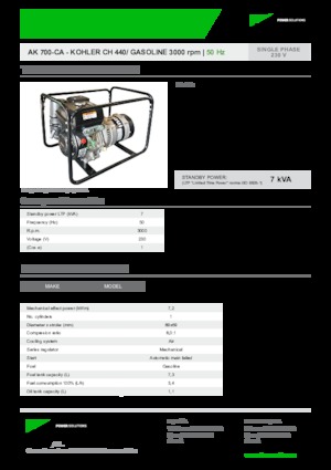Grupos electrógenos, gasolina INMESOL AK 700-CA