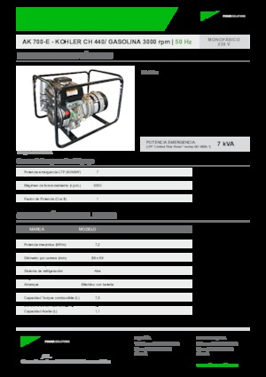 Grupos electrógenos, gasolina INMESOL AK 700-E