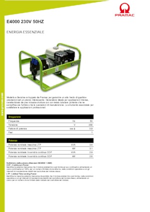 Grupos electrógenos, gasolina PRAMAC Lifter E 4000