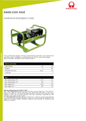 Grupos electrógenos, gasolina PRAMAC Lifter E 4000