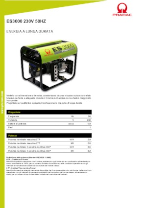 Grupos electrógenos, gasolina PRAMAC Lifter ES 3000