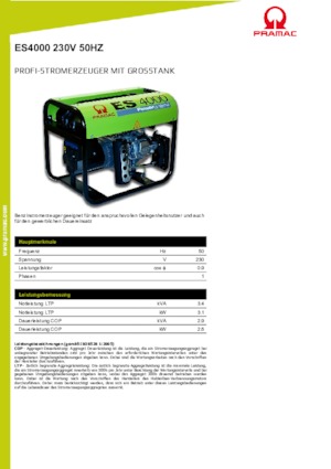 Grupos electrógenos, gasolina PRAMAC Lifter ES 4000