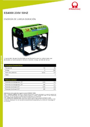 Grupos electrógenos, gasolina PRAMAC Lifter ES 4000