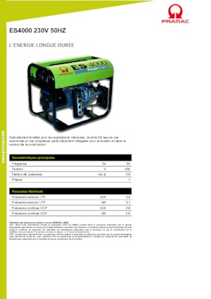Grupos electrógenos, gasolina PRAMAC Lifter ES 4000