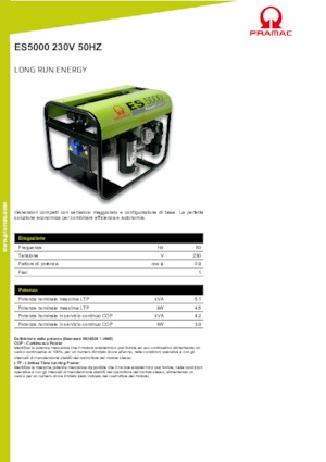 Grupos electrógenos, gasolina PRAMAC Lifter ES 5000