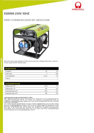Grupos electrógenos, gasolina PRAMAC Lifter ES 8000