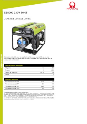Grupos electrógenos, gasolina PRAMAC Lifter ES 8000