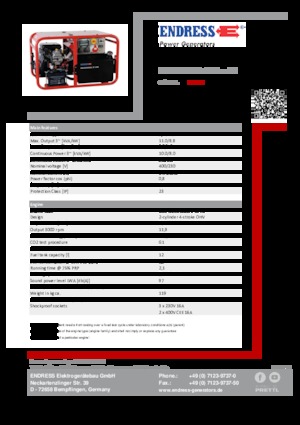 Grupos electrógenos, gasolina Endress ESE 1006 DBS GT