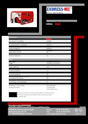 Grupos electrógenos, gasolina Endress ESE 1006 DHG-GT ES ISO Duplex