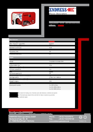 Grupos electrógenos, gasolina Endress ESE 1006 HG-GT ES ISO Duplex