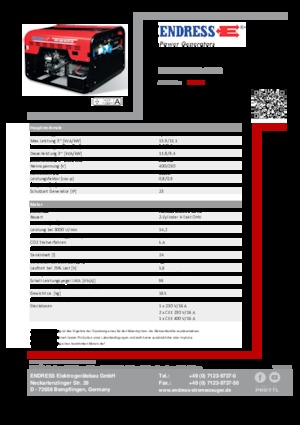 Grupos electrógenos, gasolina Endress ESE 1206 DHS-GT ES