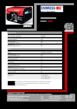 Grupos electrógenos, gasolina Endress ESE 1206 HS-GT ES