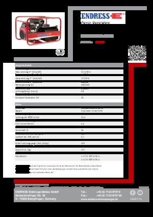 Grupos electrógenos, gasolina Endress ESE 1306 DHS-GT ES