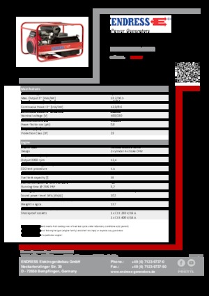 Grupos electrógenos, gasolina Endress ESE 1306 DHS-GT ES