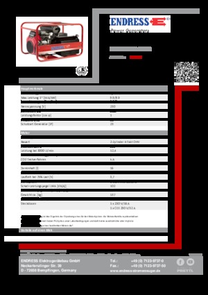 Grupos electrógenos, gasolina Endress ESE 1306 HS-GT ES