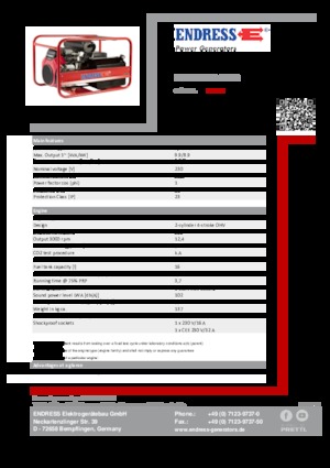 Grupos electrógenos, gasolina Endress ESE 1306 HS-GT ES