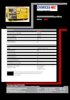 Grupos electrógenos, gasolina Endress ESE 1307 DBG ES DIN Super Silent