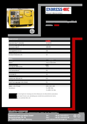 Grupos electrógenos, gasolina Endress ESE 907 DBG DIN Super Silent