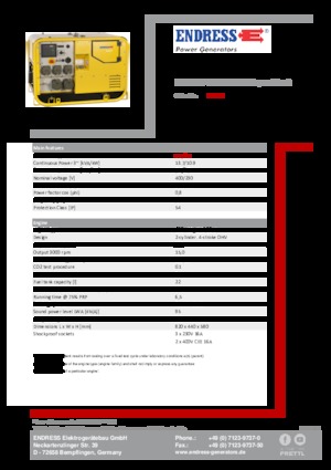 Grupos electrógenos, gasolina Endress ESE 907 DBG DIN Super Silent