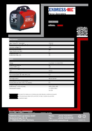 Grupos electrógenos, gasolina Endress ESE 2000I