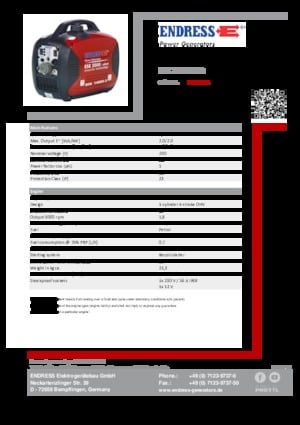Grupos electrógenos, gasolina Endress ESE 2000I IP68