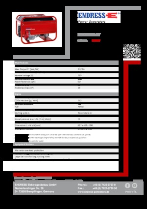 Grupos electrógenos, gasolina Endress ESE 206 HS-GT