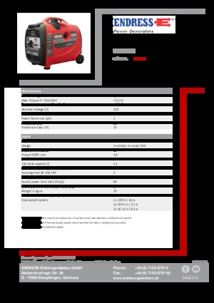 Grupos electrógenos, gasolina Endress ESE 2300i