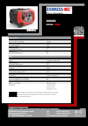 Grupos electrógenos, gasolina Endress ESE 3000i