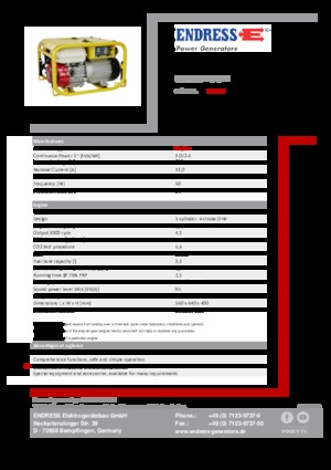 Grupos electrógenos, gasolina Endress ESE 304 HG DIN
