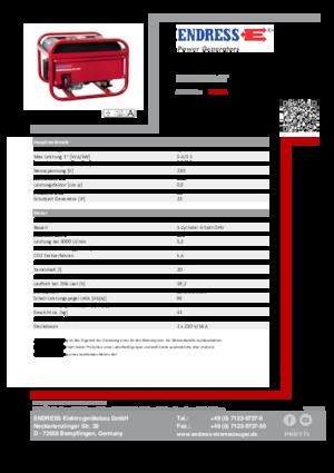 Grupos electrógenos, gasolina Endress ESE 306 HS GT