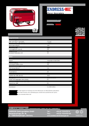 Grupos electrógenos, gasolina Endress ESE 406 HS-GT