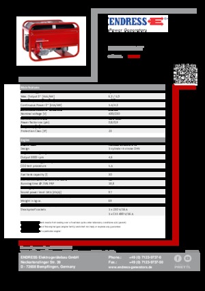 Grupos electrógenos, gasolina Endress ESE 506 DHS GT