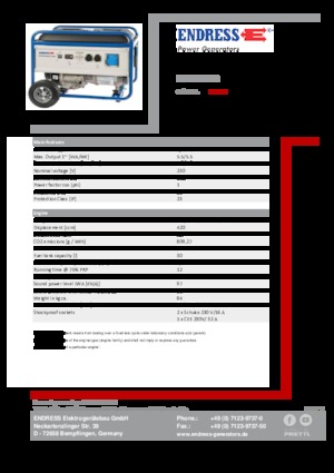 Grupos electrógenos, gasolina Endress ESE 6000 BS
