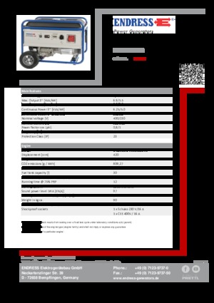 Grupos electrógenos, gasolina Endress ESE 6000 DBS